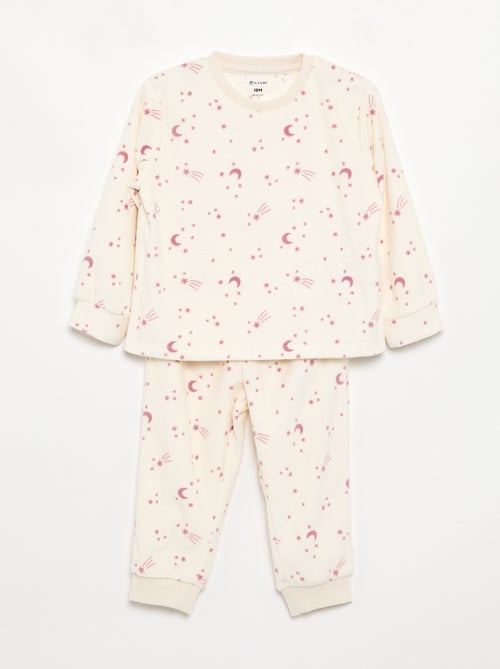 Lot de 2 pyjamas 2 pièces en polaire imprimé - Kiabi