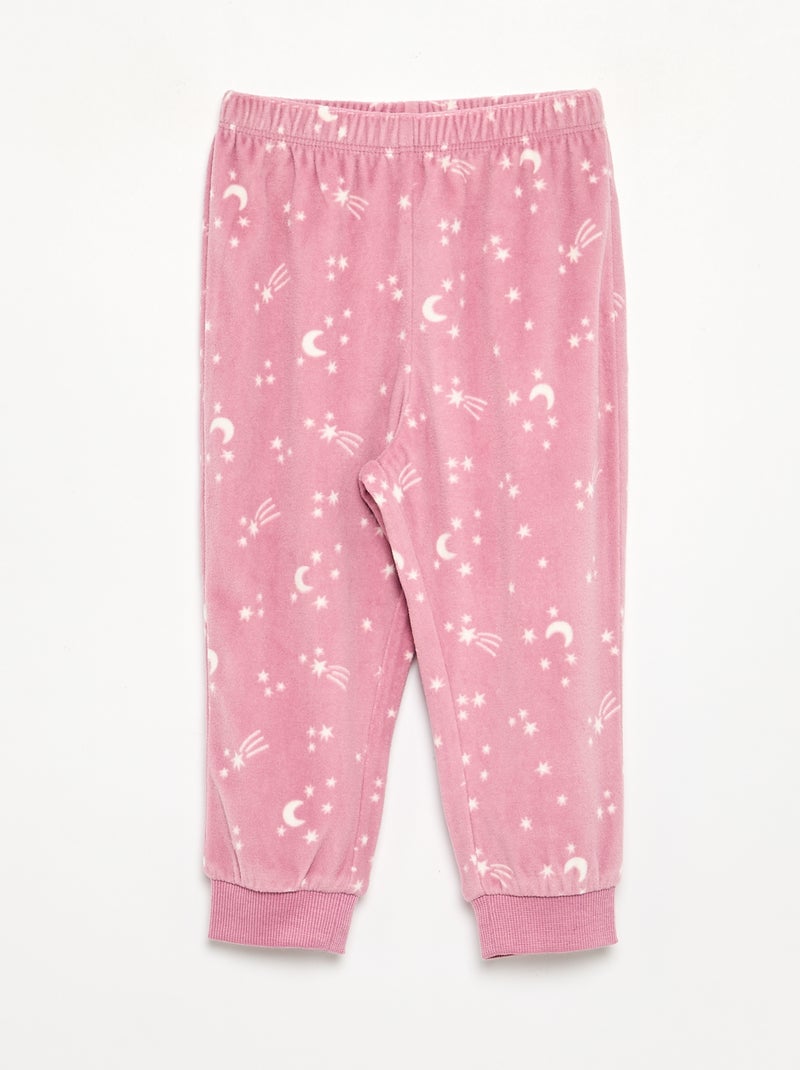 Lot de 2 pyjamas 2 pièces en polaire imprimé Rose - Kiabi