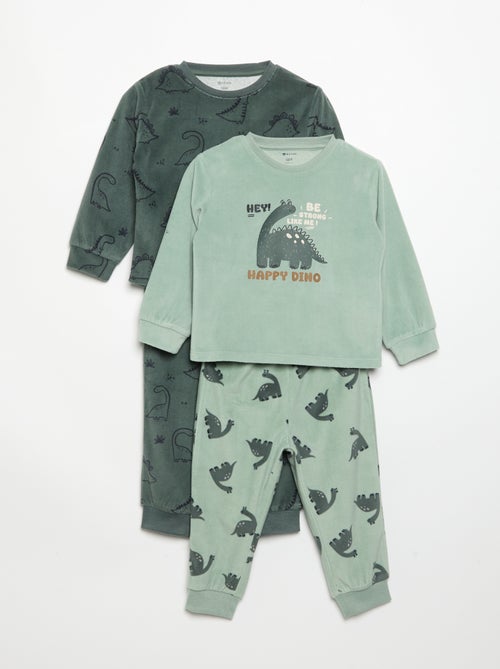 Lot de 2 pyjamas 2 pièces en polaire imprimé - Kiabi