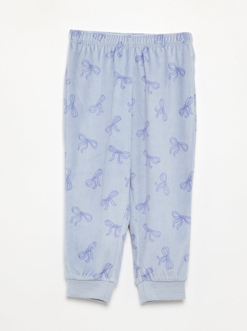 Lot de 2 pyjamas 2 pièces en polaire imprimé Violet - Kiabi