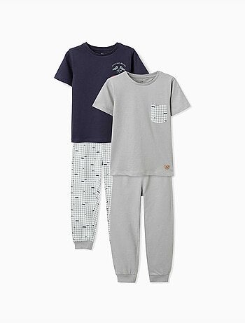 Lot de 2 pyjamas à manches courtes en coton avec imprimés voitures