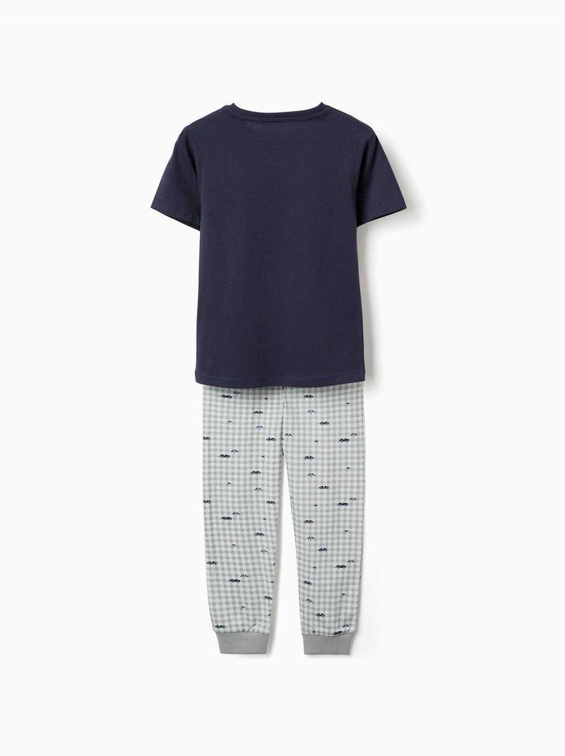 Lot de 2 pyjamas à manches courtes en coton avec imprimés voitures Bleu Vert - Kiabi