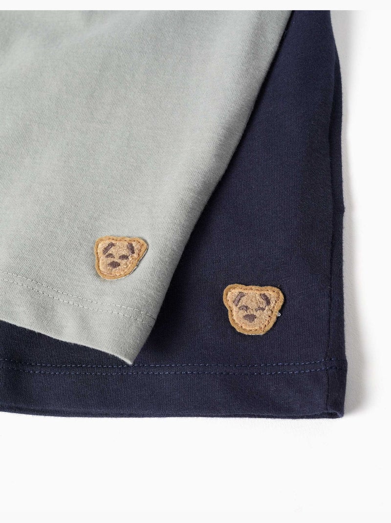 Lot de 2 pyjamas à manches courtes en coton avec imprimés voitures Bleu Vert - Kiabi