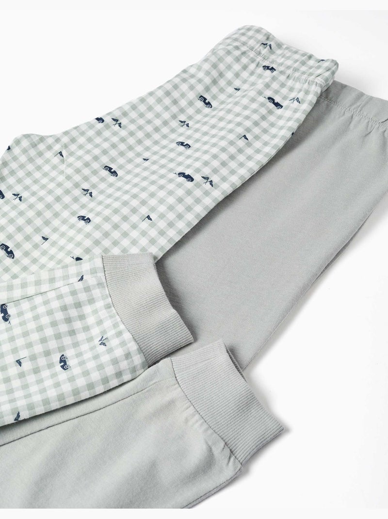 Lot de 2 pyjamas à manches courtes en coton avec imprimés voitures Bleu Vert - Kiabi