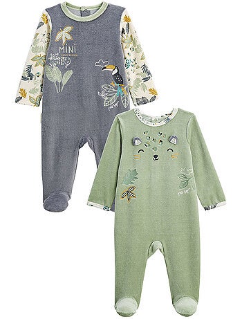 Lot de 2 pyjamas b?b? en velours Boavista