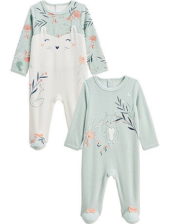 Lot de 2 pyjamas b?b? en velours Dina