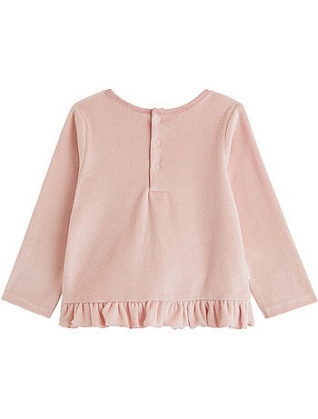 Lot de 2 pyjamas bébé 2 pièces en velours à pieds retroussables cléo