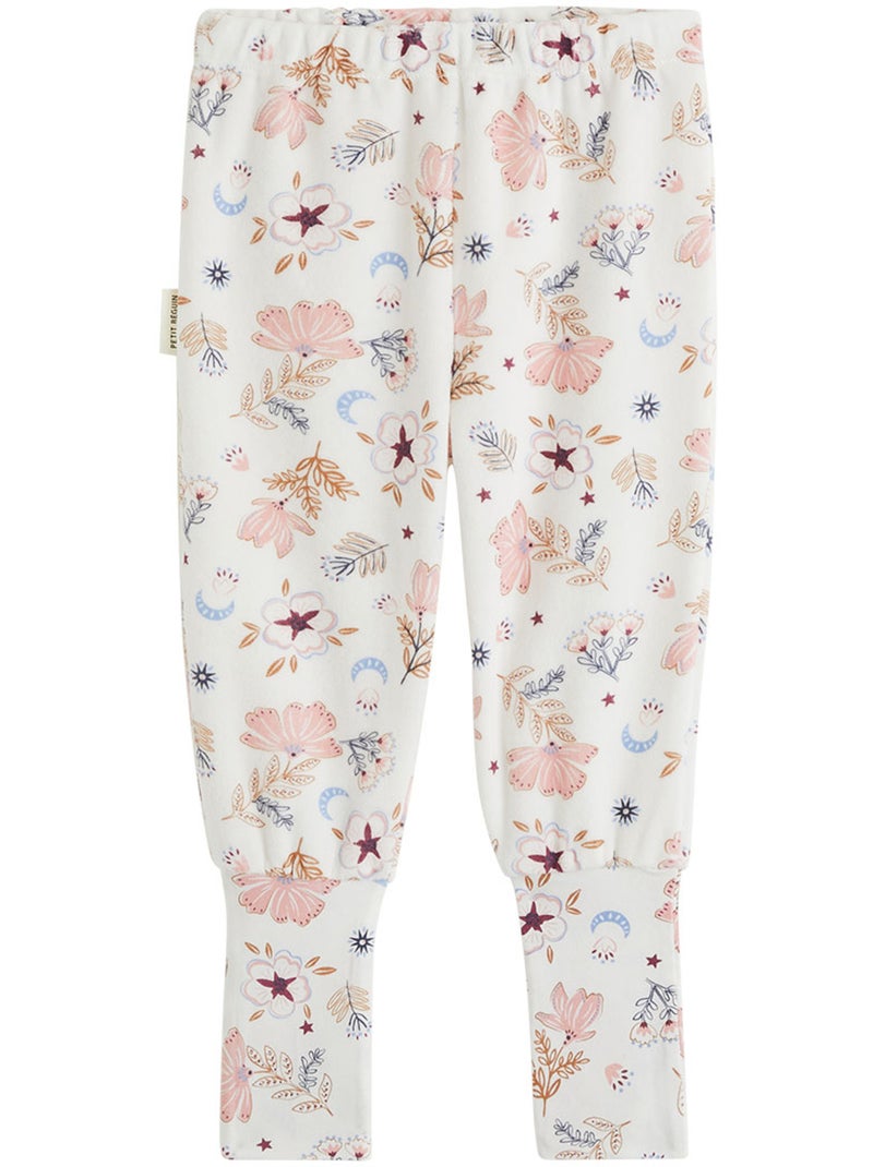 Lot de 2 pyjamas bébé 2 pièces en velours à pieds retroussables cléo Rose - Kiabi