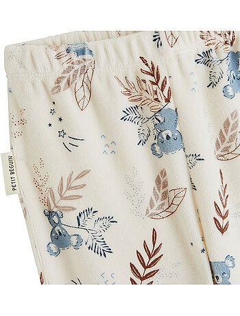 Lot de 2 pyjamas bébé 2 pièces en velours à pieds retroussables mathéo