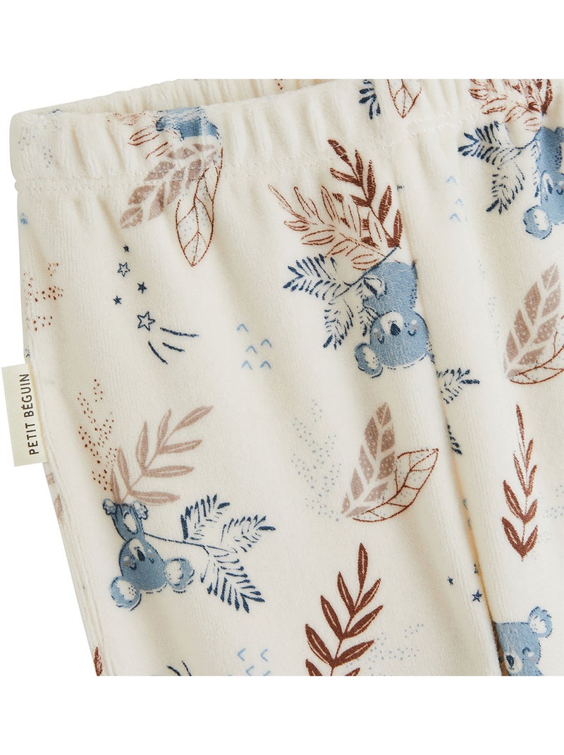 Lot de 2 pyjamas bébé 2 pièces en velours à pieds retroussables mathéo Marron - Kiabi