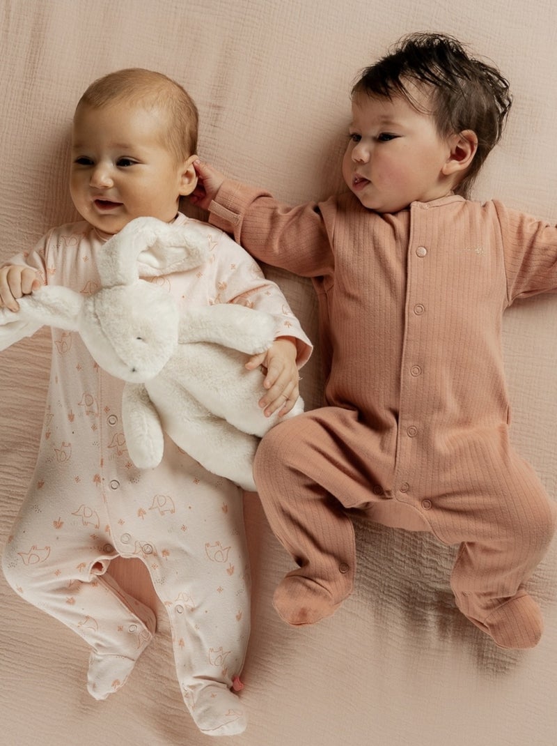Lot de 2 pyjamas bébé en coton Noukie's Rose - Kiabi