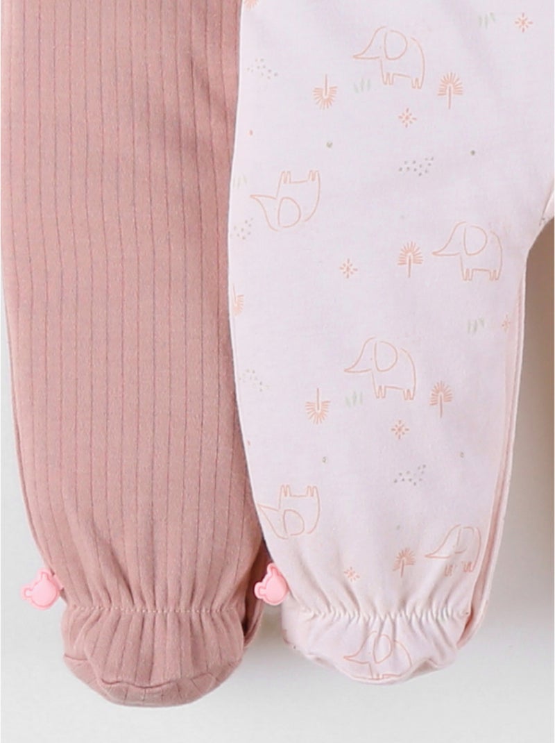 Lot de 2 pyjamas bébé en coton Noukie's Rose - Kiabi