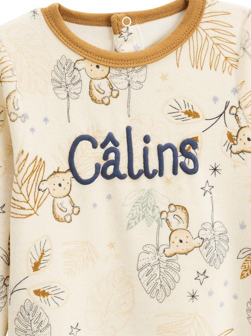 Lot de 2 pyjamas bébé en velours Constellation - Kiabi