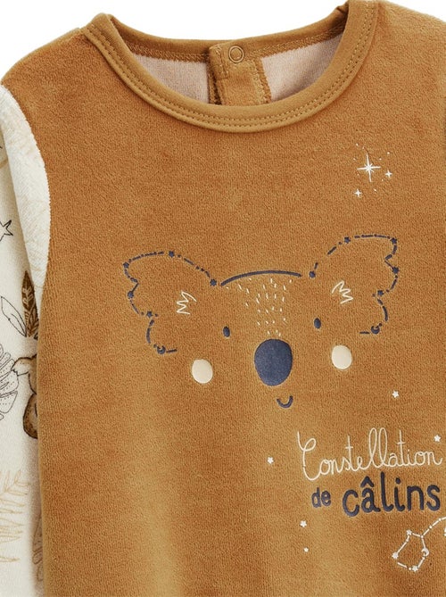 Lot de 2 pyjamas bébé en velours Constellation - Kiabi