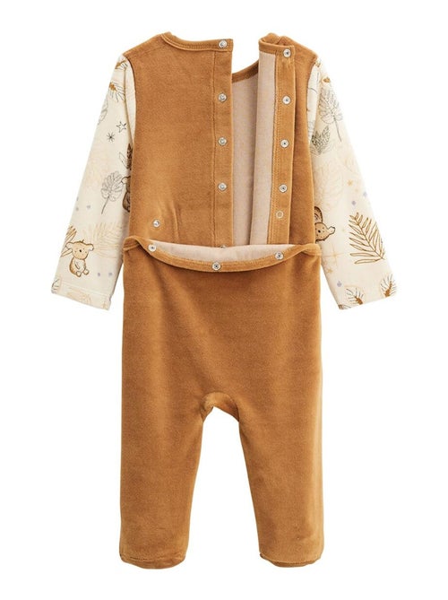 Lot de 2 pyjamas bébé en velours Constellation - Kiabi
