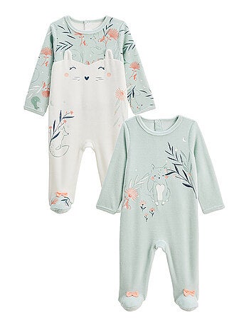 Lot de 2 pyjamas bébé en velours Dina