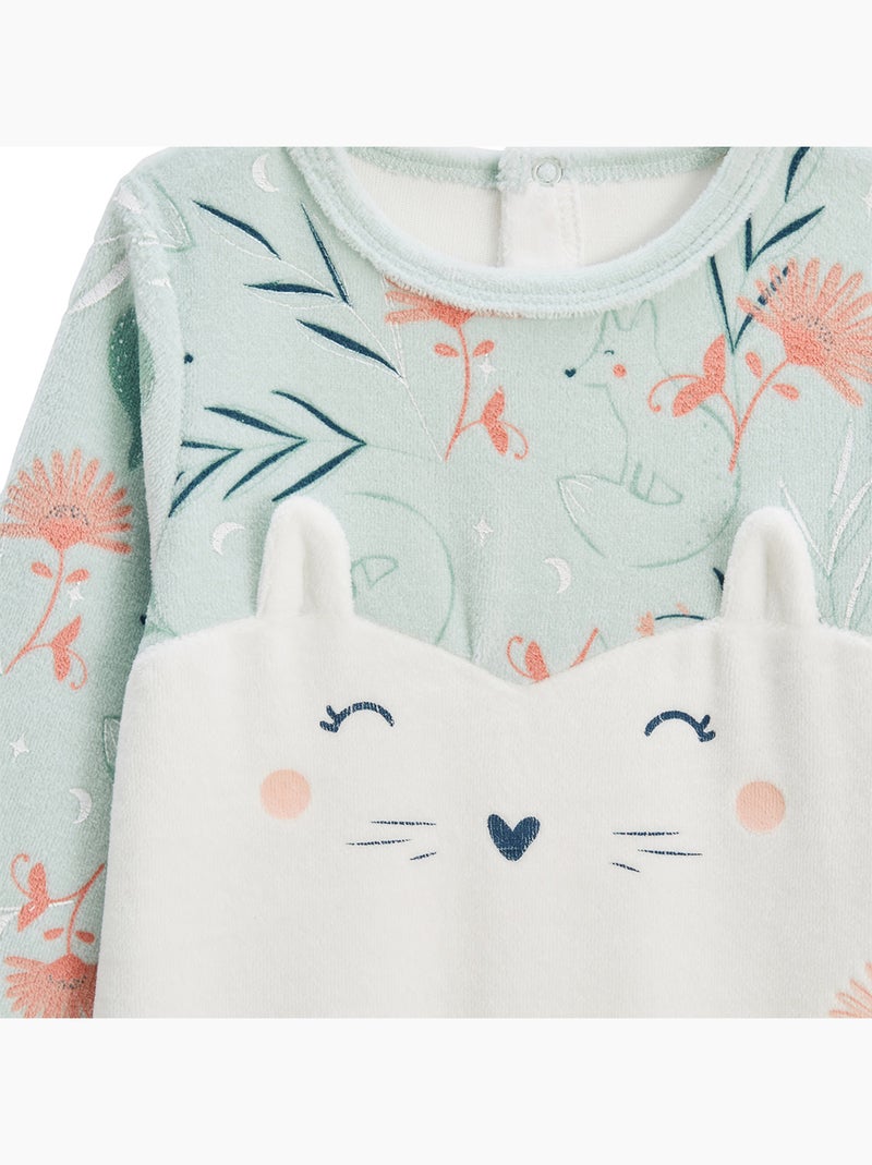 Lot de 2 pyjamas bébé en velours Dina Bleu - Kiabi