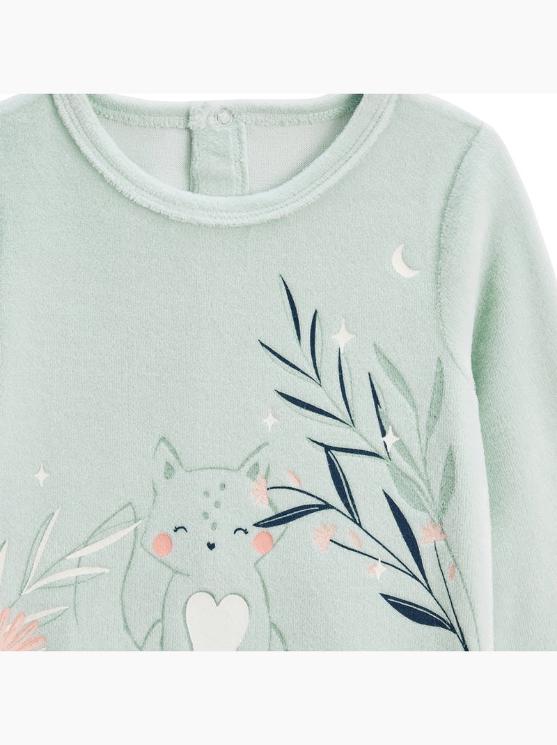 Lot de 2 pyjamas bébé en velours Dina Bleu - Kiabi