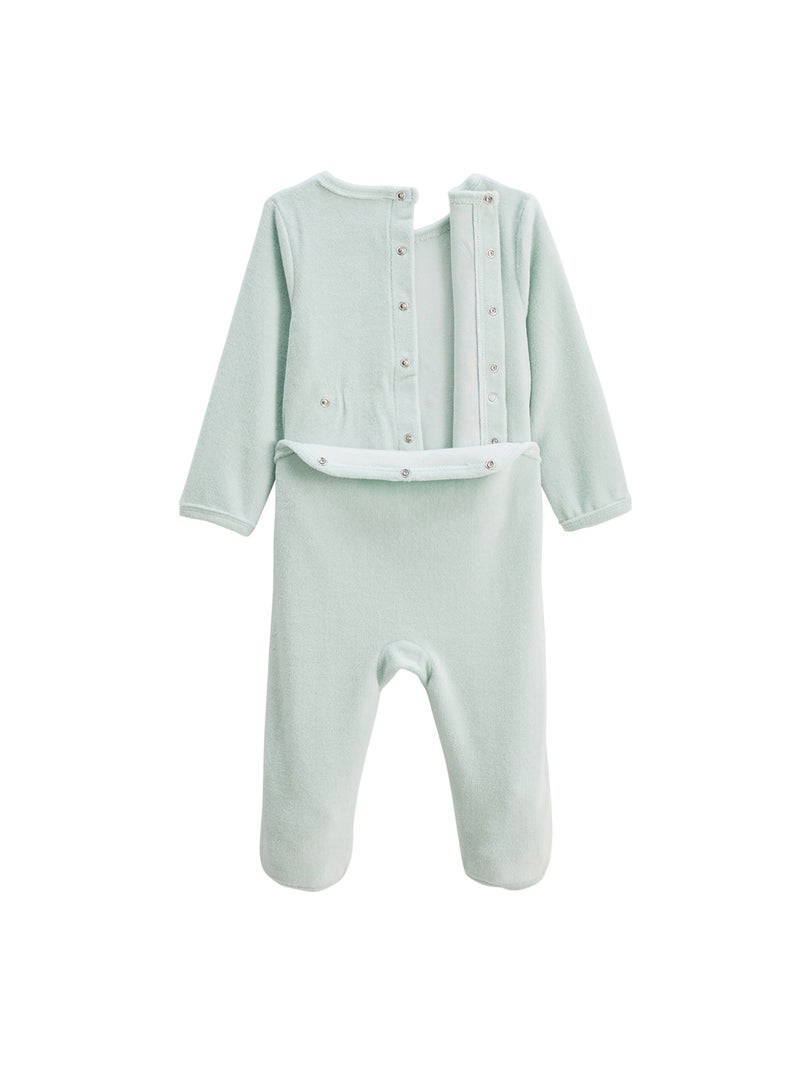 Lot de 2 pyjamas bébé en velours Dina Bleu - Kiabi