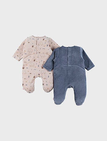 Lot de 2 pyjamas bébé en velours doux Noukie's