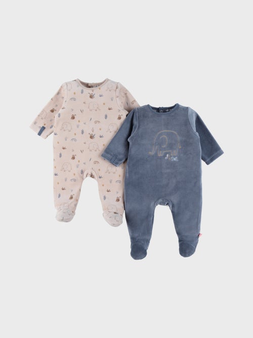 Lot de 2 pyjamas bébé en velours doux Noukie's - Kiabi