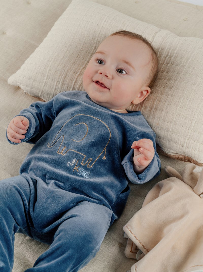 Lot de 2 pyjamas bébé en velours doux Noukie's Beige - Kiabi