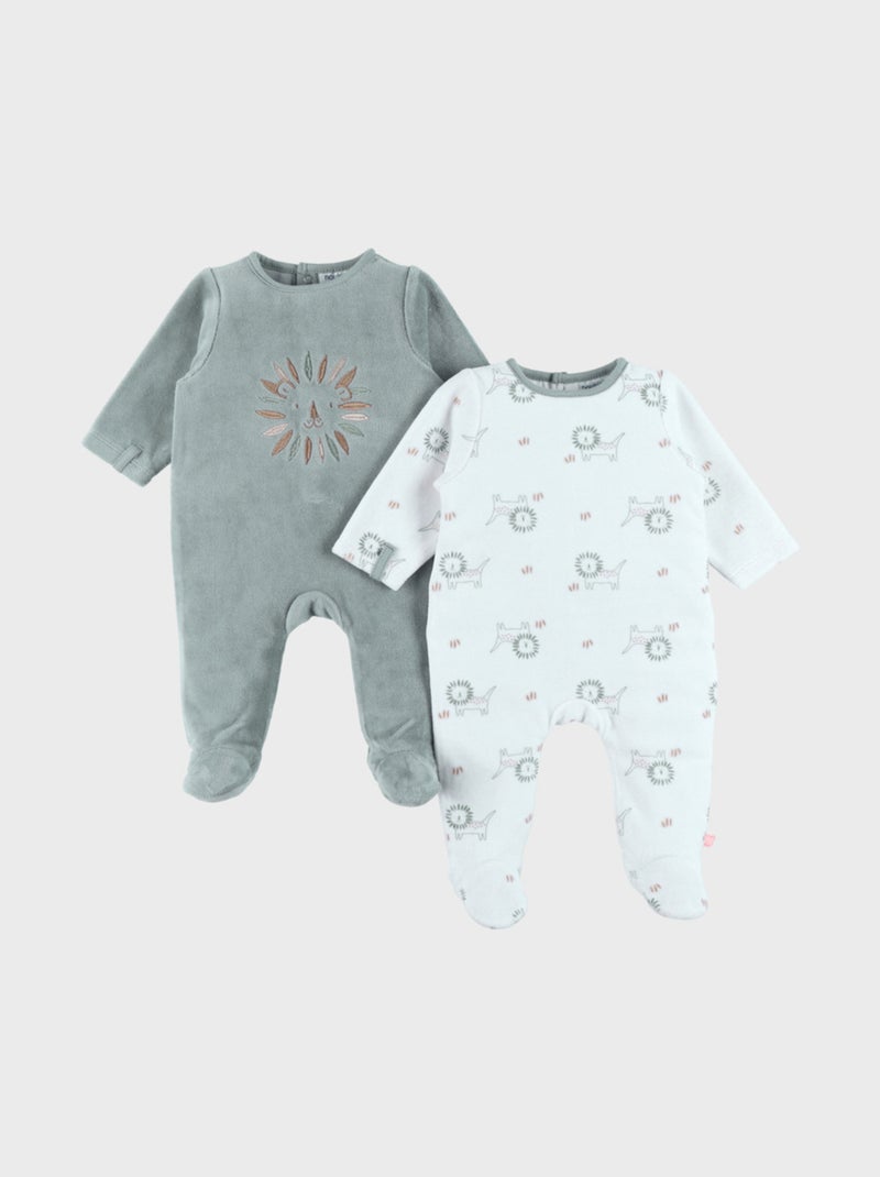 Lot de 2 pyjamas bébé en velours doux Noukie's Beige - Kiabi