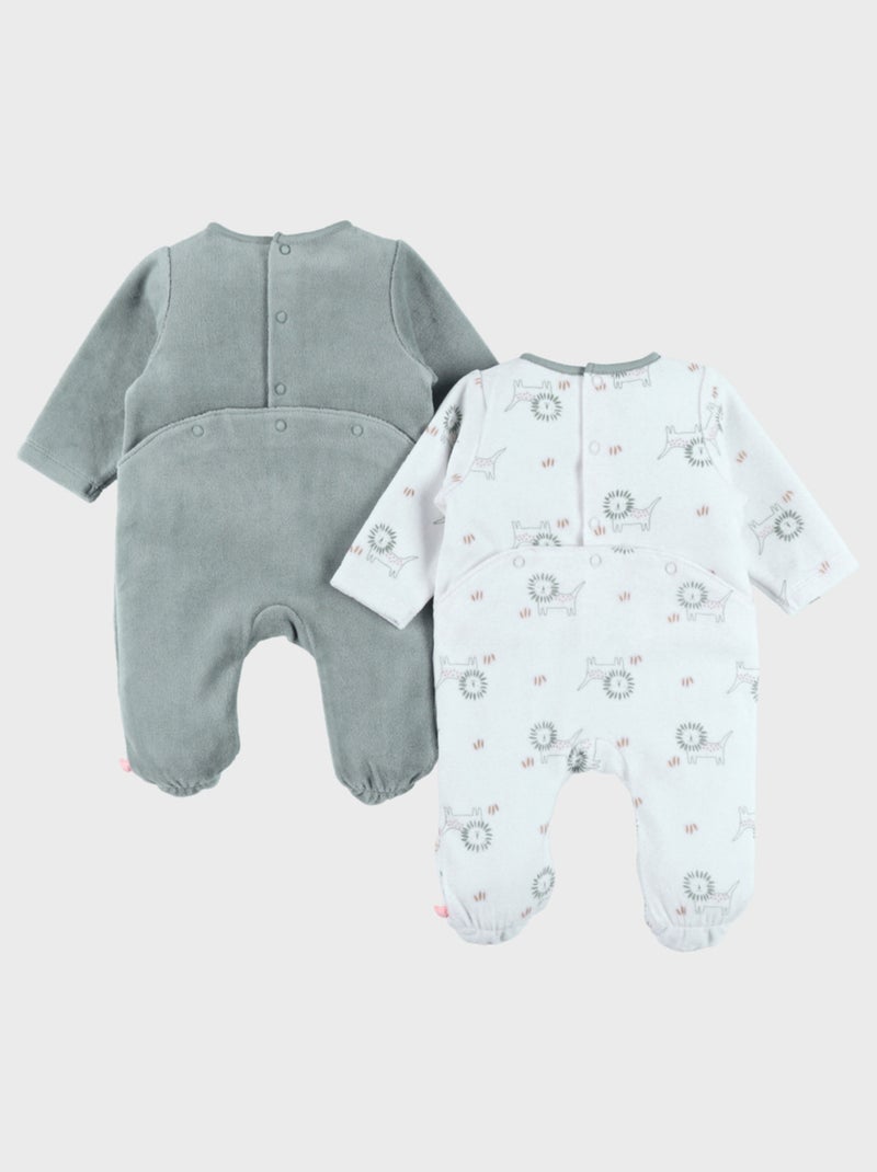 Lot de 2 pyjamas bébé en velours doux Noukie's Beige - Kiabi