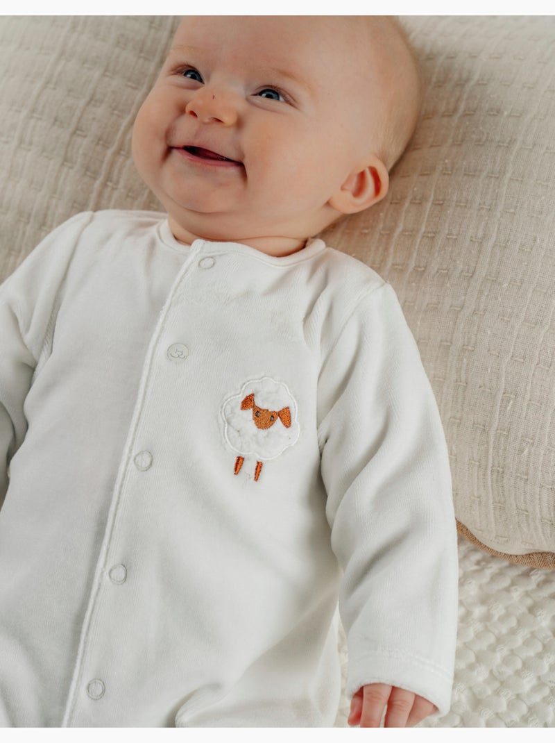 Lot de 2 pyjamas bébé en velours doux Noukie's Ecru - Kiabi