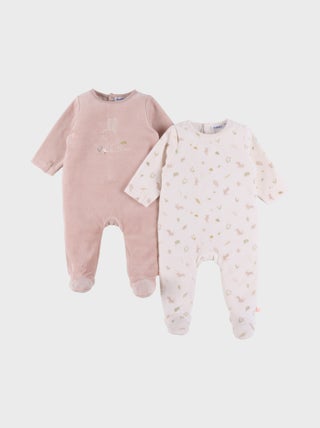 Lot de 2 pyjamas bébé en velours doux Noukie's