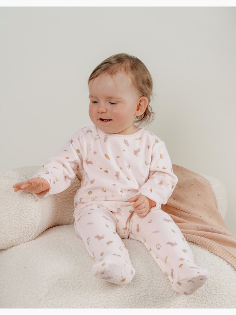 Lot de 2 pyjamas bébé en velours doux Noukie's Rose - Kiabi