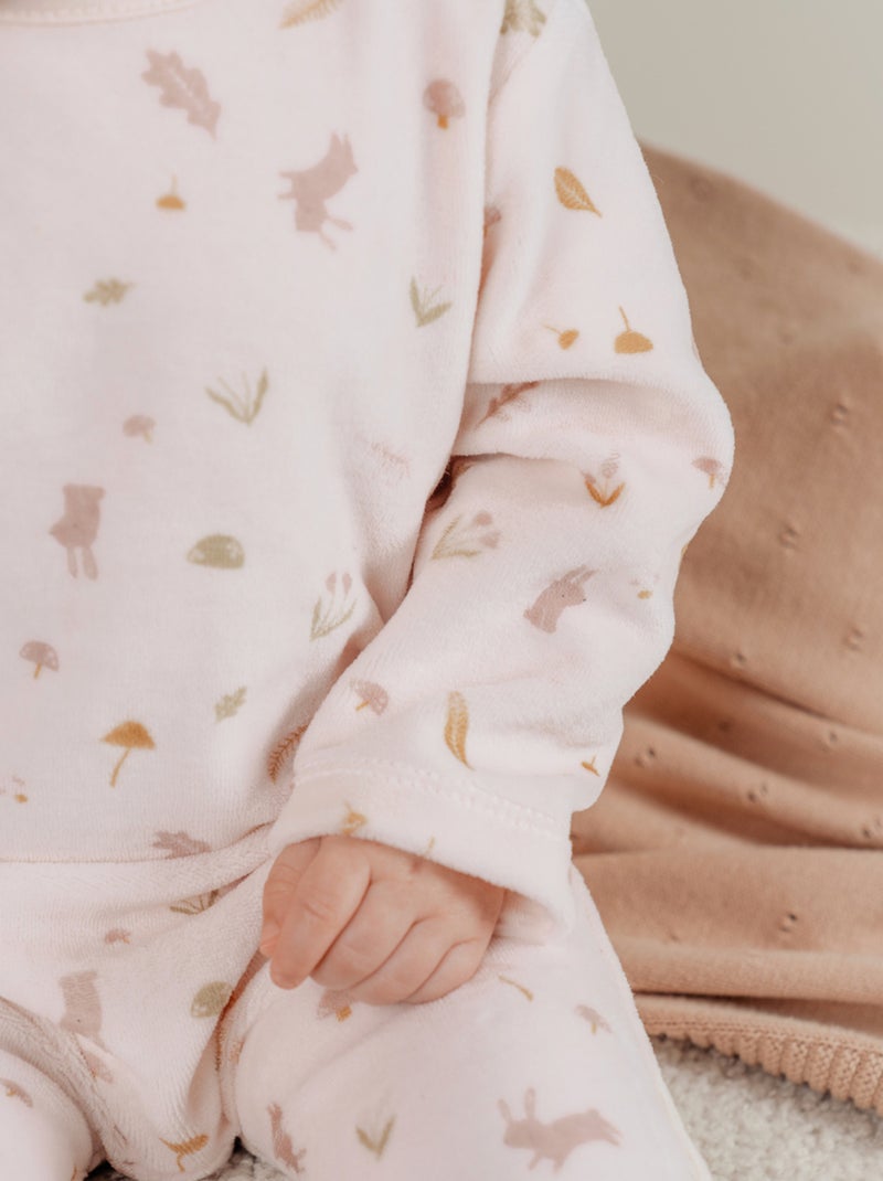 Lot de 2 pyjamas bébé en velours doux Noukie's Rose - Kiabi