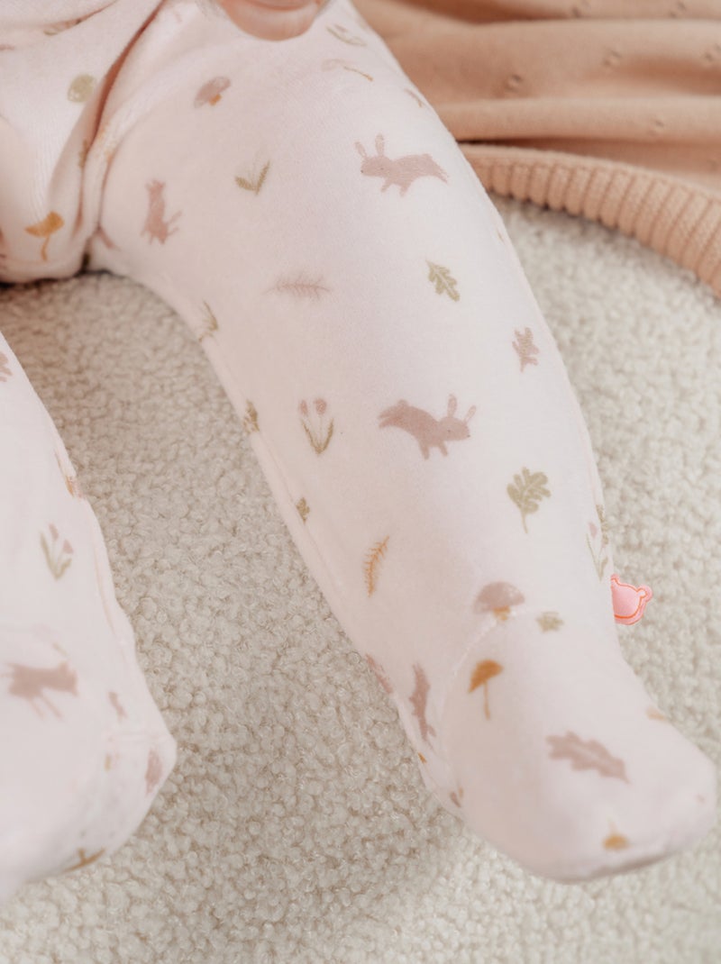 Lot de 2 pyjamas bébé en velours doux Noukie's Rose - Kiabi