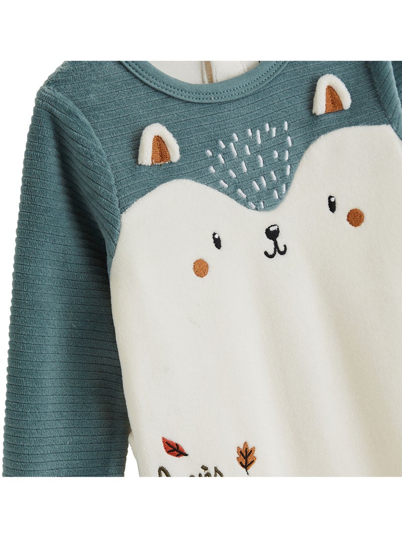 Lot de 2 pyjamas bébé en velours Ginkgo Vert - Kiabi