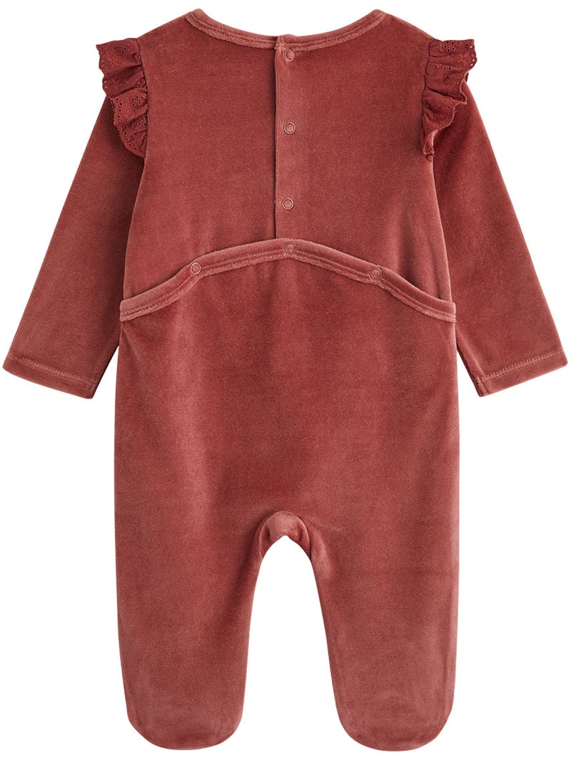 Lot de 2 pyjamas bébé en velours léa Rose - Kiabi
