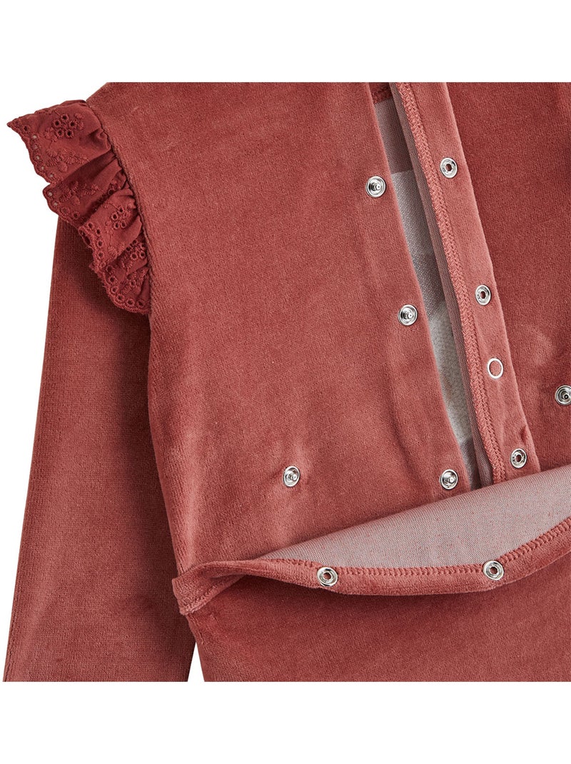 Lot de 2 pyjamas bébé en velours léa Rose - Kiabi