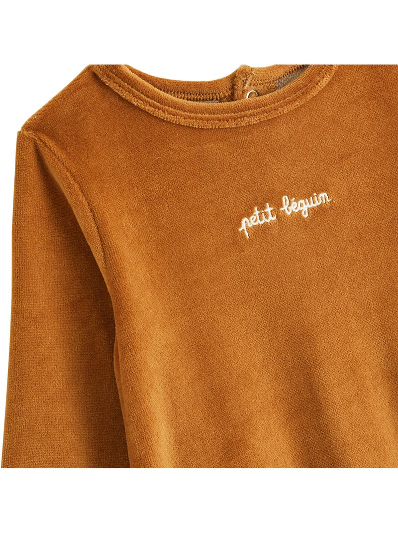 Lot de 2 pyjamas bébé en velours Marron - Kiabi