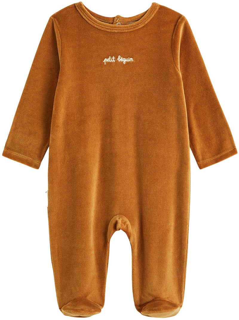 Lot de 2 pyjamas bébé en velours Marron - Kiabi