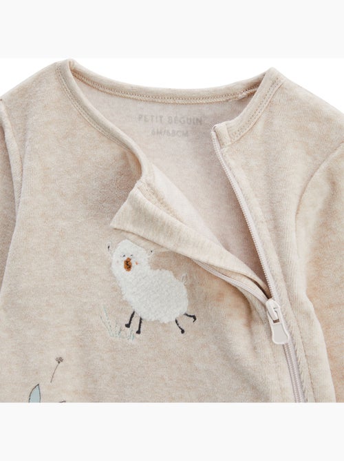 Lot de 2 pyjamas bébé en velours Noisette - Kiabi