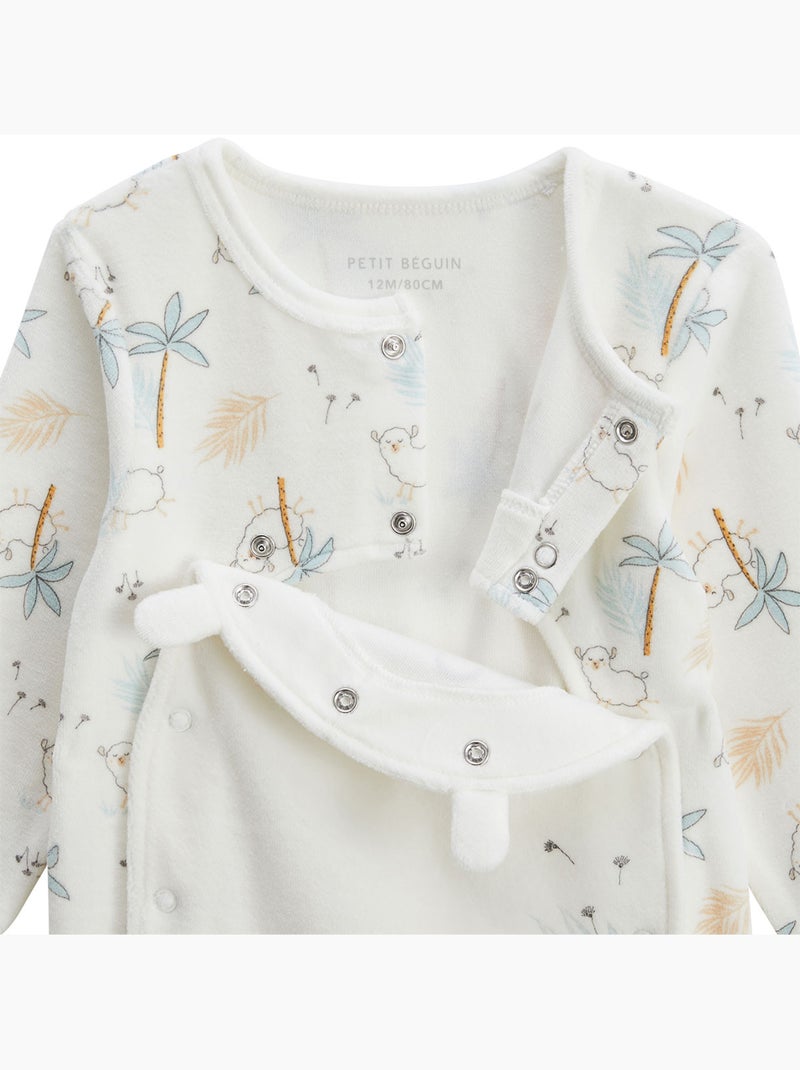 Lot de 2 pyjamas bébé en velours Noisette Ecru - Kiabi