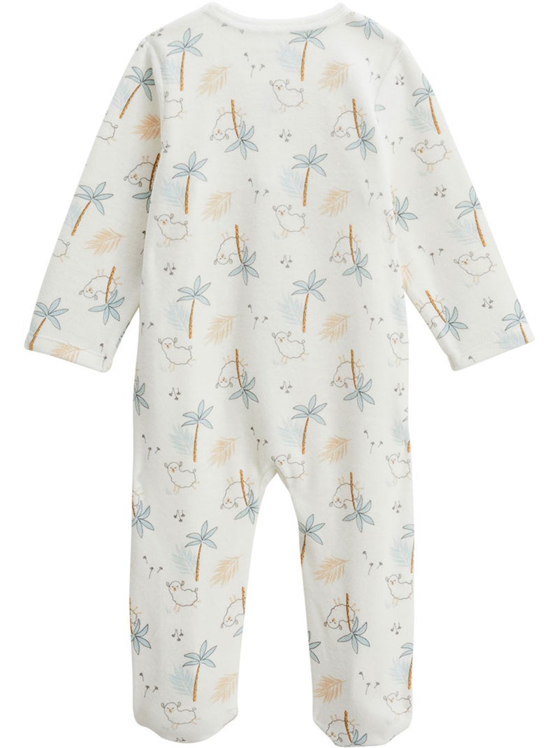 Lot de 2 pyjamas bébé en velours Noisette Ecru - Kiabi