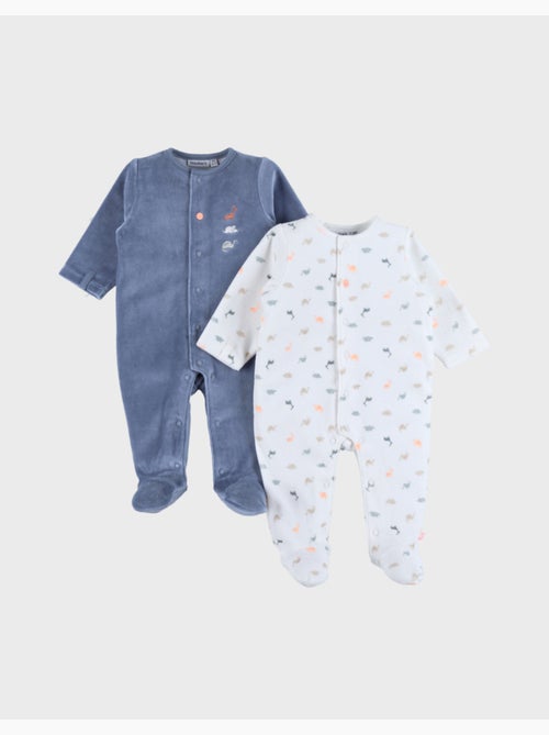 Lot de 2 pyjamas bébé en velours Noukie's - Kiabi