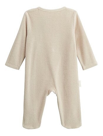 Lot de 2 pyjamas bébé en velours ouverture zippée Câlins
