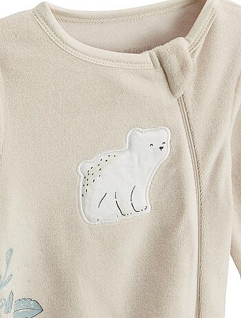 Lot de 2 pyjamas bébé en velours ouverture zippée Câlins