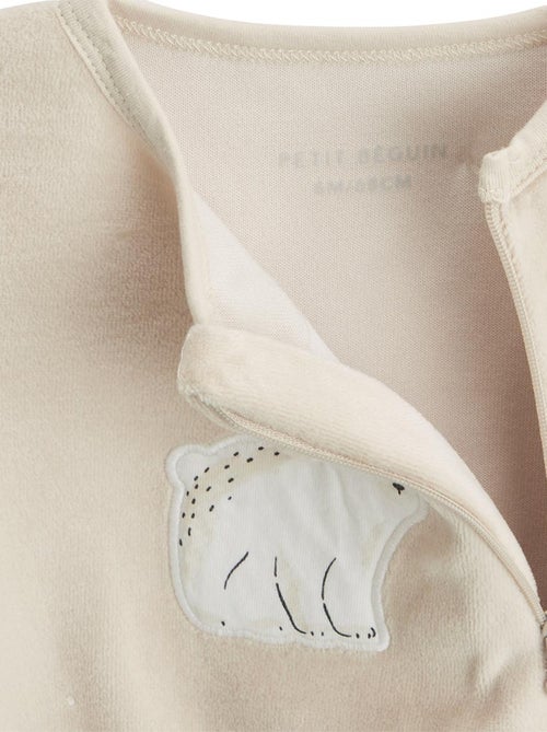 Lot de 2 pyjamas bébé en velours ouverture zippée Câlins - Kiabi