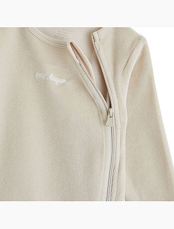 Lot de 2 pyjamas bébé en velours ouverture zippée