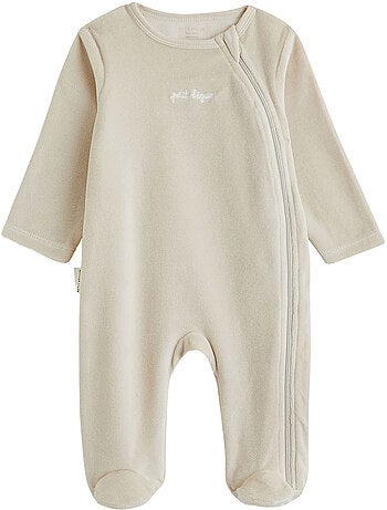 Lot de 2 pyjamas bébé en velours ouverture zippée