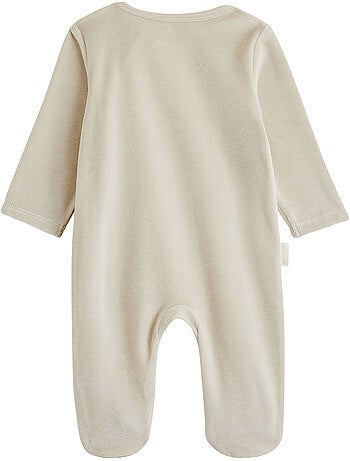 Lot de 2 pyjamas bébé en velours ouverture zippée