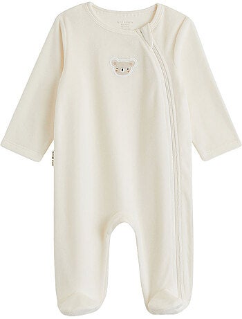 Lot de 2 pyjamas bébé en velours ouverture zippée