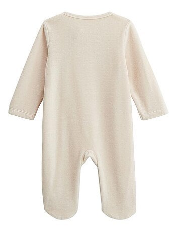 Lot de 2 pyjamas bébé en velours ouverture zippée Perle